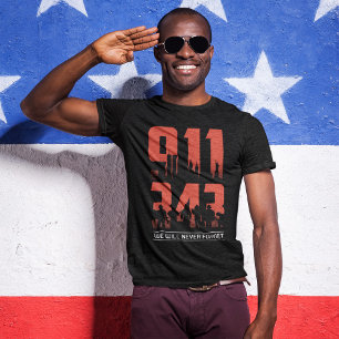 911 We Will Never Forget 343 Firefighters Patriot T-Shirt