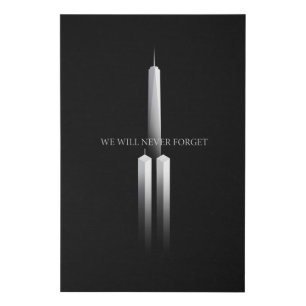 911 We Will Never Forget Anniversary Twin Towers Faux Canvas Print