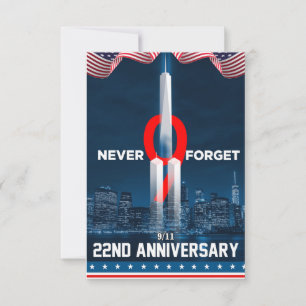 911 We Will Never Forget Remember 9.11.2001 Thank You Card