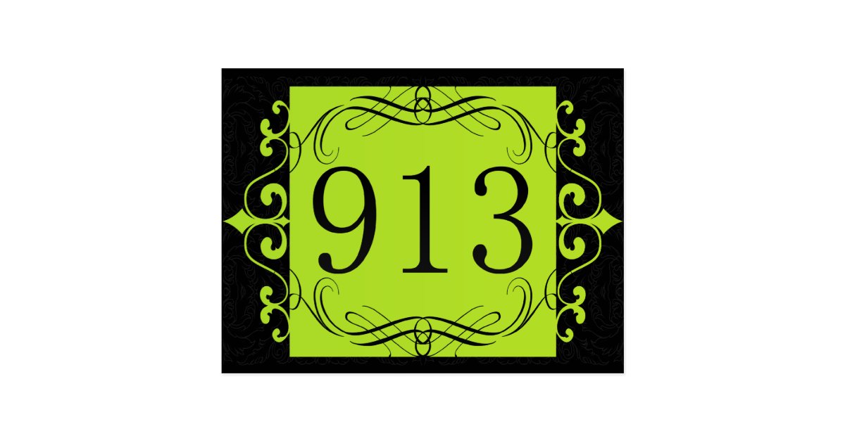913 Area Code Postcard Zazzle