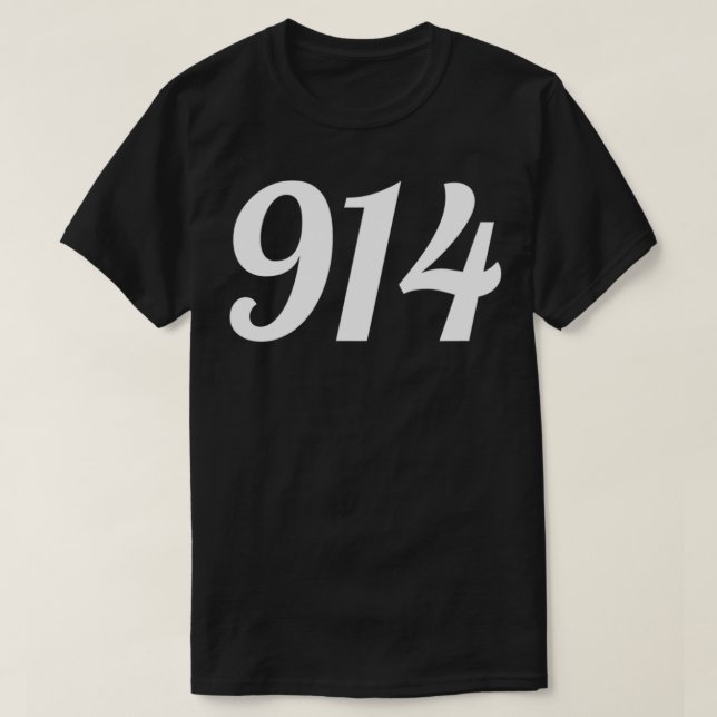 914 Area Code for Westchester County New York NY 9 T-Shirt (Design Front)