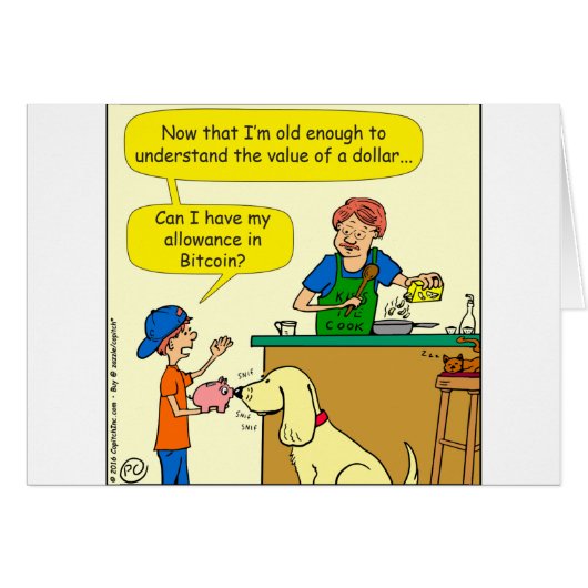 915 bitcoin allowance cartoon cards (Front Horizontal)