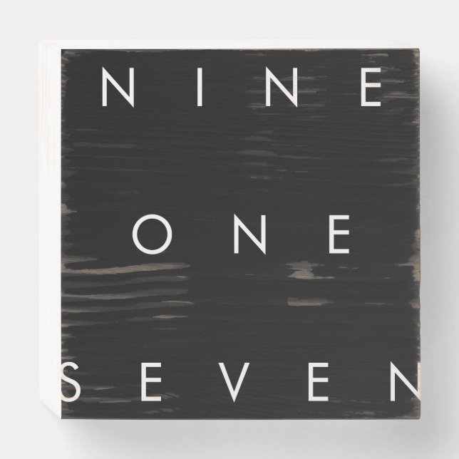 917 Area Code Wooden Box Sign (Front Horizontal)