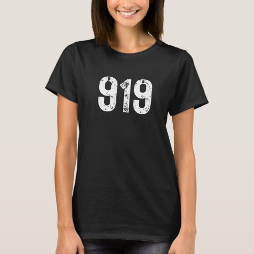 919 Area Code Raleigh NC Mobile Telephone Area Cod T_Shirt