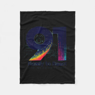 91 And Ready To Reset Birthday Gift For Seniors Fleece Blanket