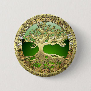 [91] Golden Celtic Tree of Life [3D] Button