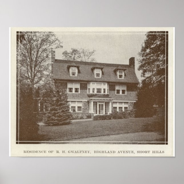 91 Highland Avenue Short Hills in 1925 Poster (Front)