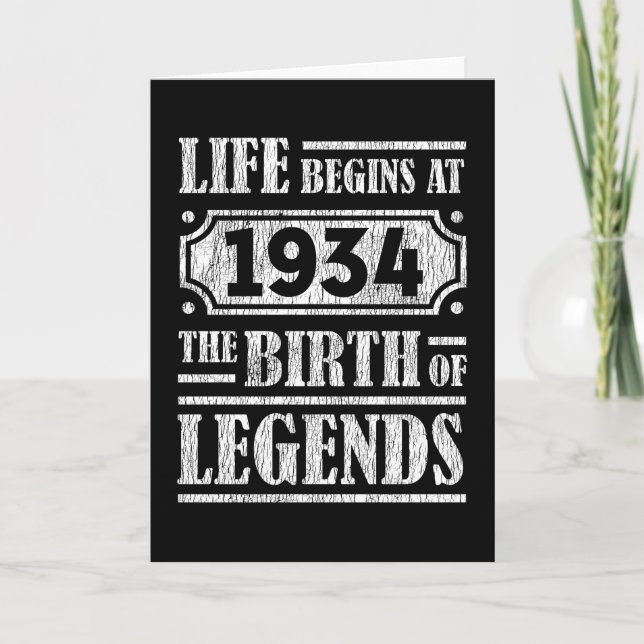 91 Year Old 1934 Birth Of Legend 91st Birthday Card (Front)