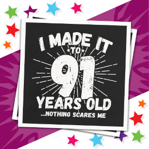 91 Year Old Sarcastic Meme Funny 91st Birthday Napkins