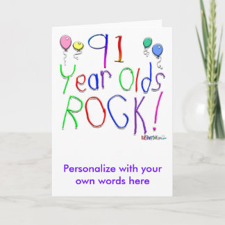 91 Year Olds Rock ! Card