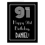 [ Thumbnail: 91st Birthday — Art Deco Inspired Look “91” + Name Card ]