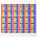 [ Thumbnail: 91st Birthday: Colorful, Fun Rainbow Pattern # 91 Wrapping Paper ]