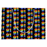 [ Thumbnail: 91st Birthday: Fun Rainbow Event Number 91 Pattern Gift Bag ]