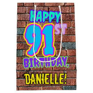 91st Birthday: Fun, Urban Graffiti Inspired Look Medium Gift Bag
