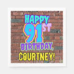91st Birthday ~ Fun, Urban Graffiti Inspired Look Napkins