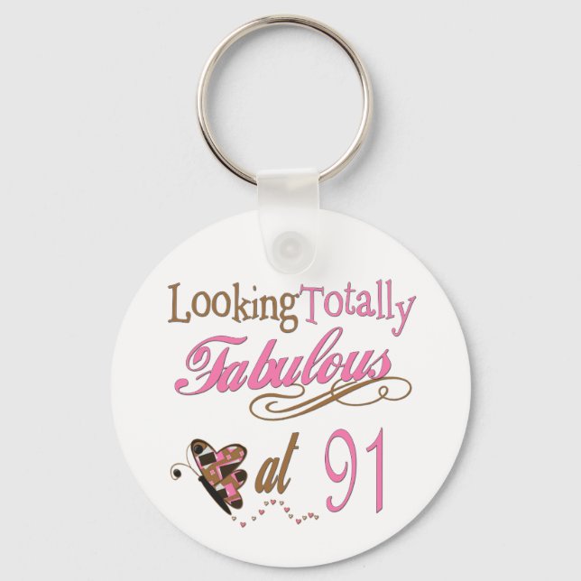 91st Birthday Keychain (Front)