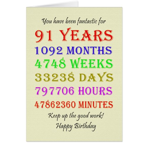 91st Birthday Milestones