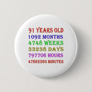 91st Birthday Milestones Button