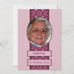 91st Birthday Party Invitation Picture and Name