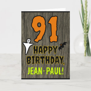 91st Birthday: Spooky Halloween Theme, Custom Name Card