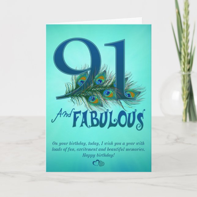 91st Birthday template Cards (Front)