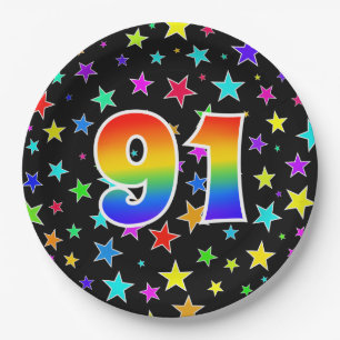 91st Event: Bold, Fun, Colorful Rainbow 91 Paper Plates