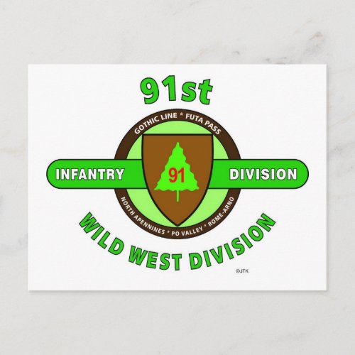 91ST INFANTRY DIVISION THE WILD WESTDIVISION POSTCARD
