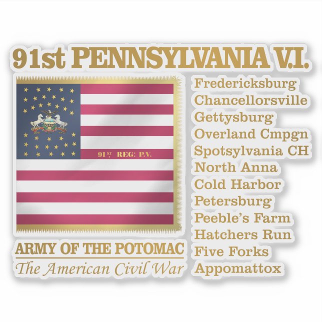 91st Pennsylvania Volunteer Infantry (BH) Sticker (Front)