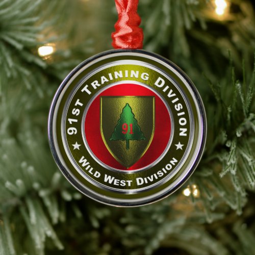 91st Training Division Christmas   Metal Ornament