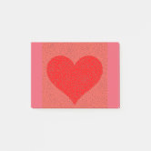 Red Border & Heart With Love From Post-it Notes