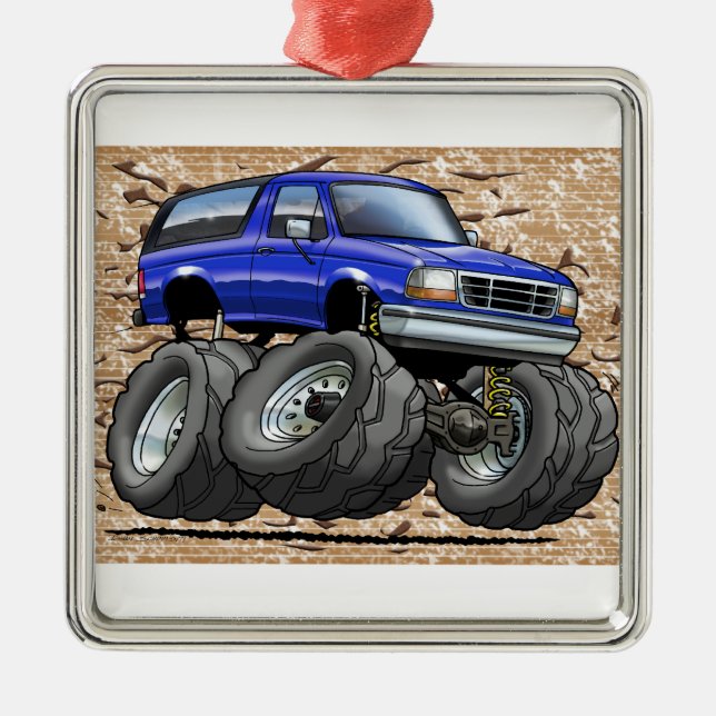 92-96 Blue Bronco Metal Ornament (Front)