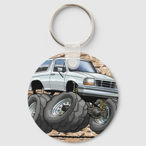 92_96 White Bronco Keychain