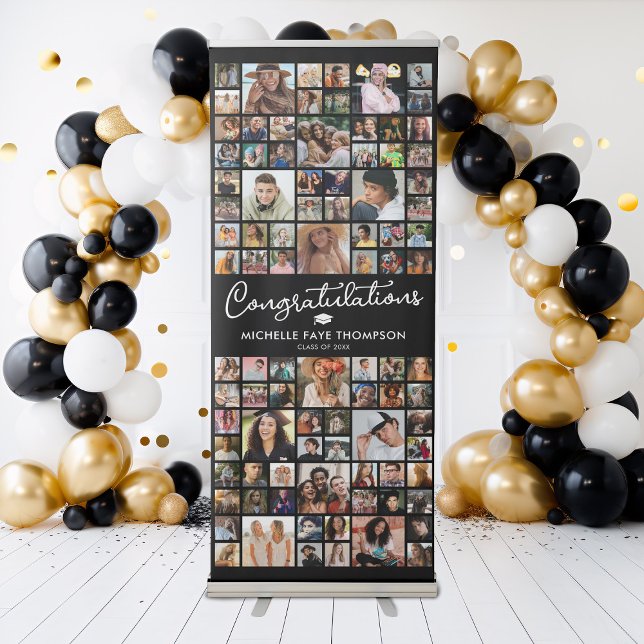 92 Graduation Photo Collage Memory Retractable Banner (Creator Uploaded)