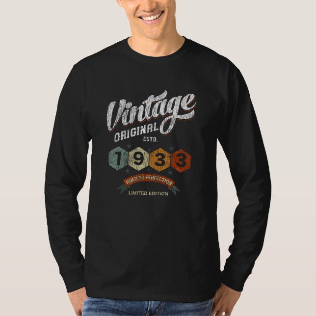 92 Year Old Aged To Perfection 92nd Birthday Gift T-Shirt (Front)