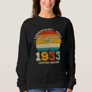 92 Year Old Bday 1933 Awesome 92d Birthday Gift Sweatshirt