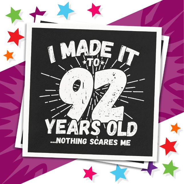 92 Year Old Sarcastic Meme Funny 92nd Birthday Napkins (Creator Uploaded)