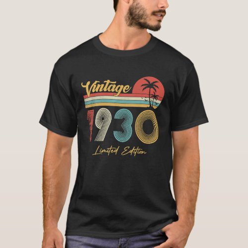 92 Year Old Vintage 1930 Limited Edition 92th T_Shirt