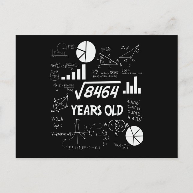 92 Years Old Bday Math Teacher 92nd Birthday Gift Postcard (Front)