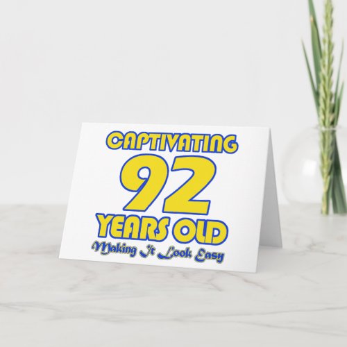 92 YEARS OLD BIRTHDAY DESIGNS CARD