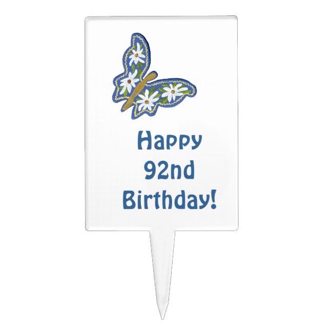 92nd Birthday Cake Pick (Front)