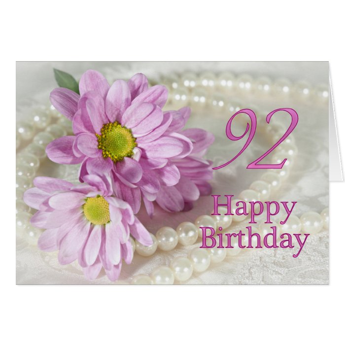 92nd Birthday card with daisies