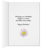 92nd Birthday card with happy smiling flowers (Inside (Right))