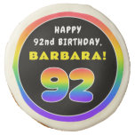 [ Thumbnail: 92nd Birthday: Colorful Rainbow # 92, Custom Name ]