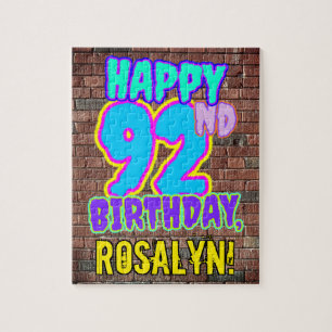 92nd Birthday ~ Fun, Urban Graffiti Inspired Look Jigsaw Puzzle