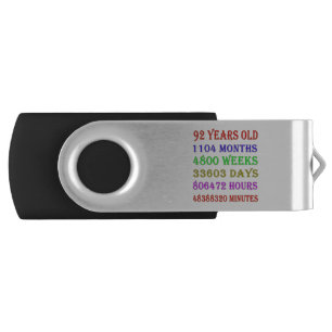 92nd Birthday Milestones Flash Drive