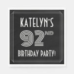 [ Thumbnail: 92nd Birthday Party: Art Deco Style + Custom Name Napkins ]