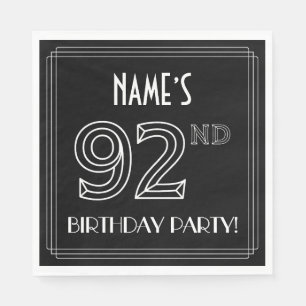 92nd Birthday Party: Art Deco Style + Custom Name Napkins