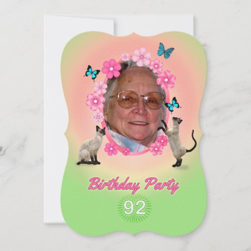 92nd Birthday Party Invitation