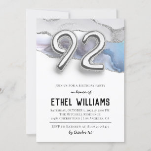 92nd Birthday Party Invitation