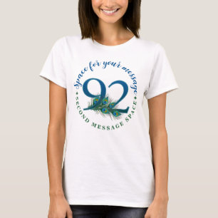 92nd Birthday Peacock Feathers T-Shirt